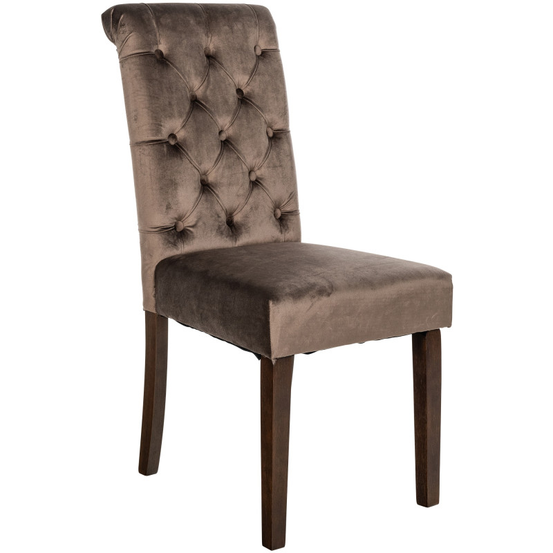 Chaise de salle à manger en velours Lisburn brun
