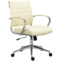 Silla de oficina Oakland Simil cuero,Crema