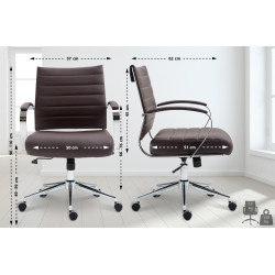 Fauteuil de bureau Oakland, simili cuir marron