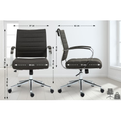 Chaise de bureau Oakland, tissu gris fonc?