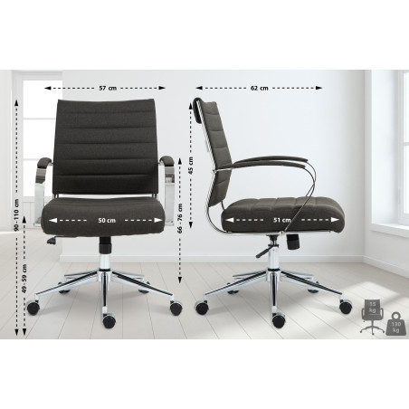 Tissu pour Fauteuil de bureau Oakland gris foncé