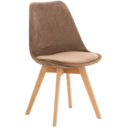 Chaise en velours Linares brun
