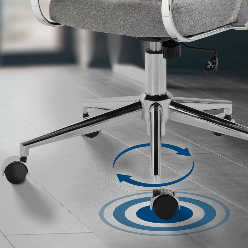 Fauteuil de bureau Oakland en tissu gris