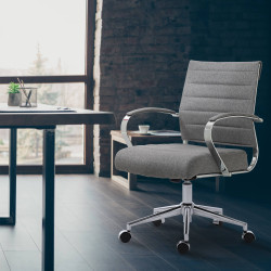 Fauteuil de bureau Oakland en tissu gris