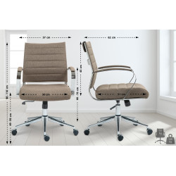 Silla de oficina Oakland Tela,Gris topo