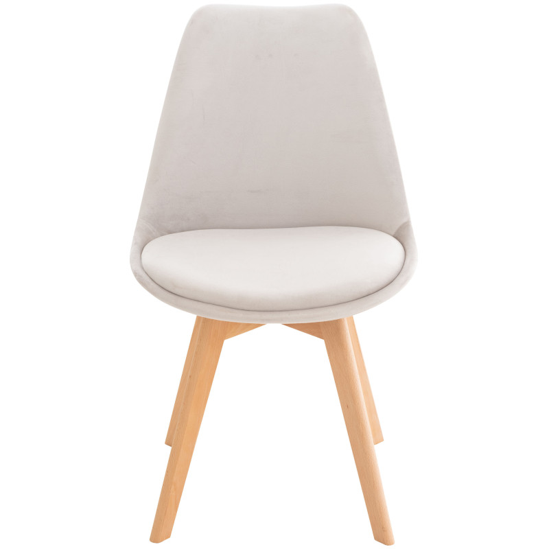 Chaise en velours Linares gris clair