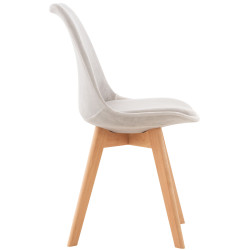 Chaise en velours Linares gris clair