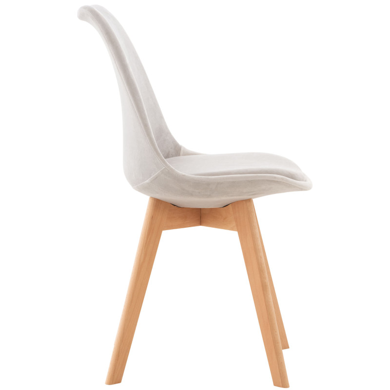 Chaise en velours Linares gris clair