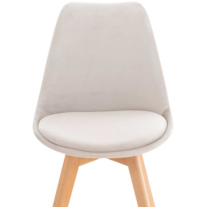 Chaise en velours Linares gris clair