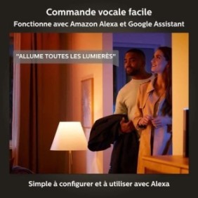 Philips Hue White é Color Ambiance, ampoule LED connectée E27, équivalent 60W, 800 lumen, Pack de 4, compatible Bluetooth