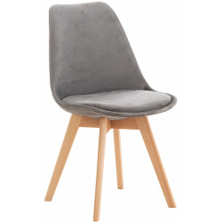 Chaise en velours Linares gris
