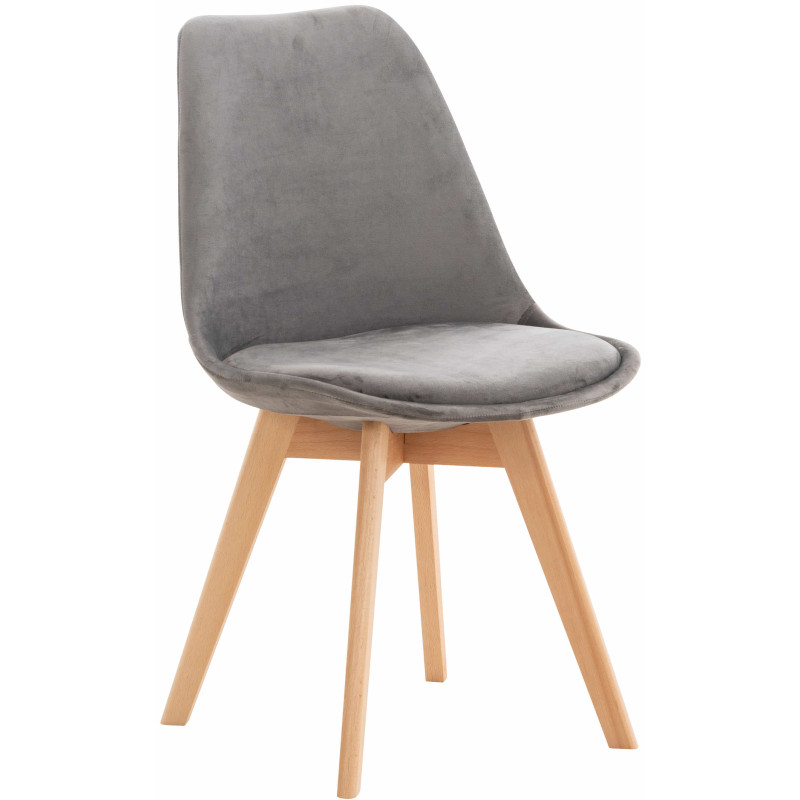 Chaise en velours Linares gris