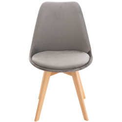 Chaise en velours Linares gris