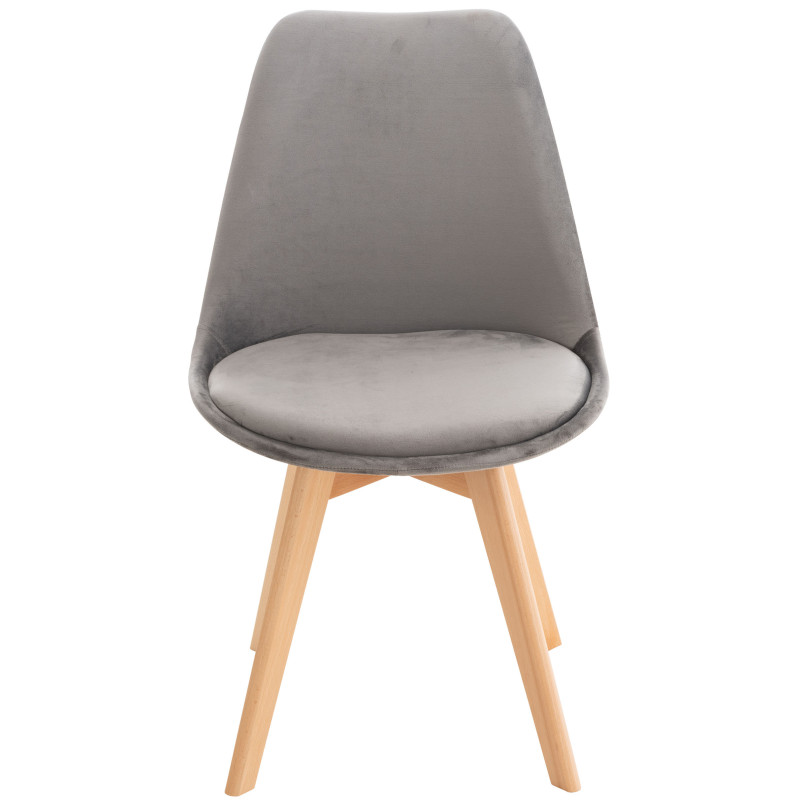 Chaise en velours Linares gris