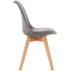 Chaise en velours Linares gris
