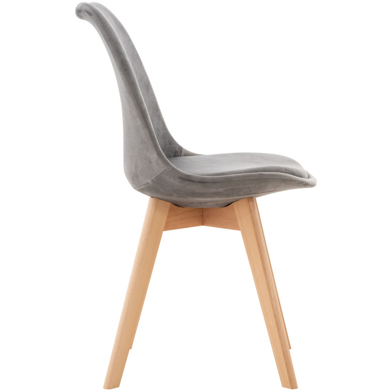 Chaise en velours Linares gris