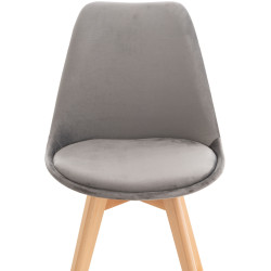 Chaise en velours Linares gris