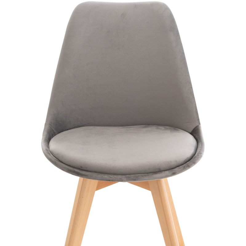 Chaise en velours Linares gris