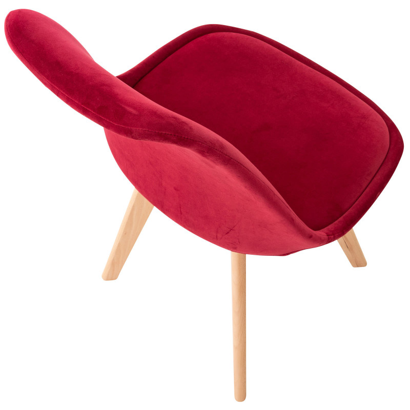 Chaise en velours Linares rouge
