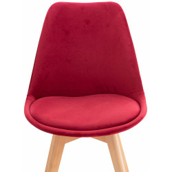 Chaise en velours Linares rouge