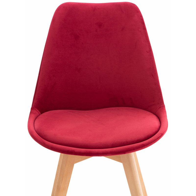 Chaise en velours Linares rouge