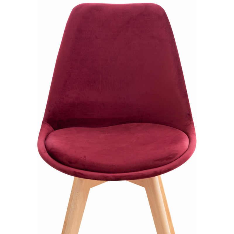 Chaise en velours Linares rouge bordeaux