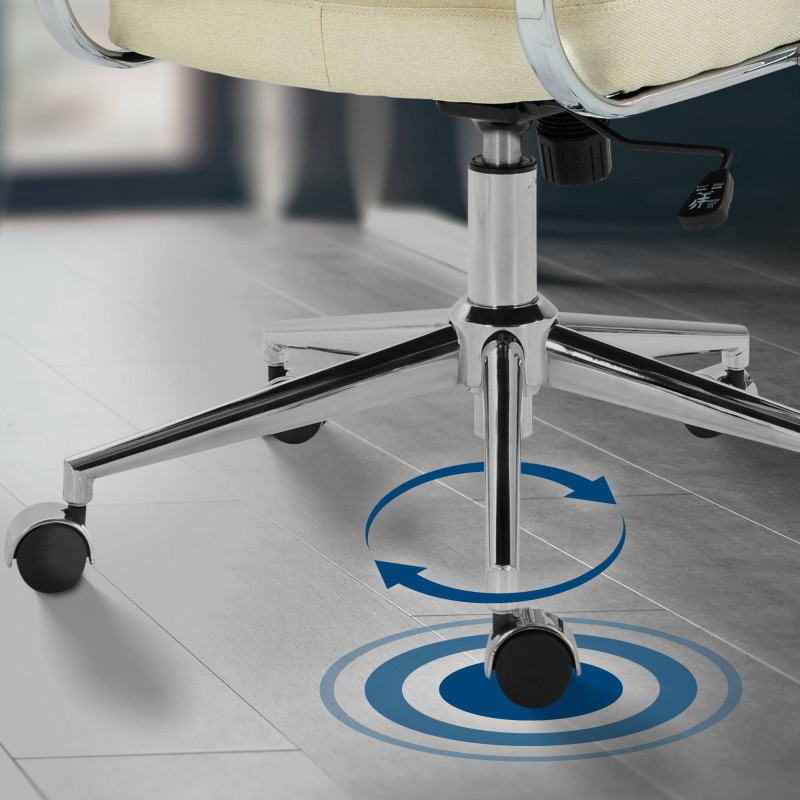 Silla de oficina Oakland Tela,Crema