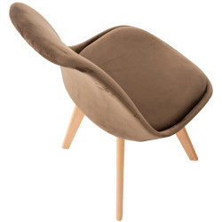Chaise en velours Linares marron foncé