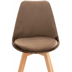 Chaise en velours Linares marron foncé