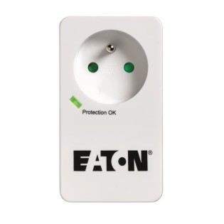 Multiprise/Parafoudre - Eaton Protection Box 1 Tel FR - PB1TF - 1 prise française + 1 prise tel/RJ - Blanc & Noir