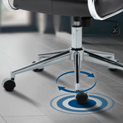 Fauteuil de bureau Oakland en cuir véritable noir