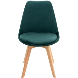 Chaise en velours Linares vert