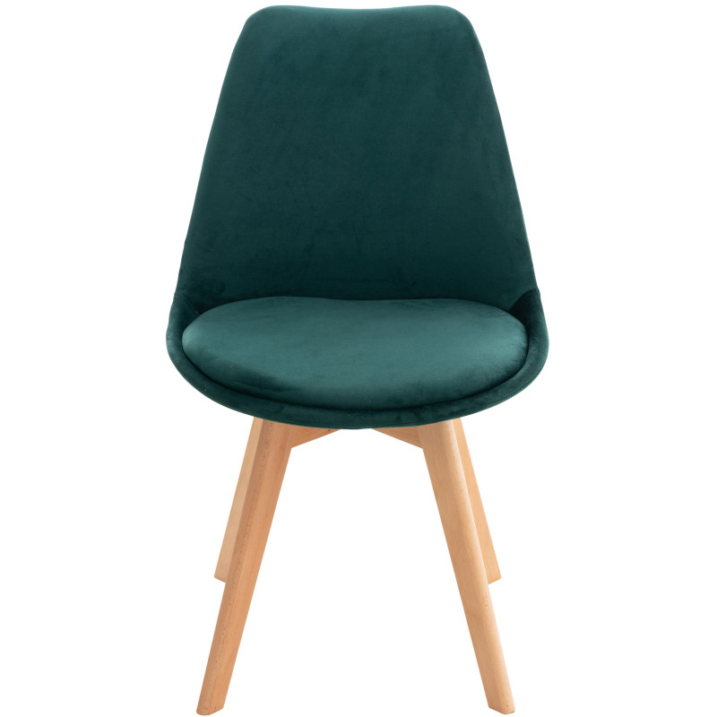 Chaise en velours Linares vert