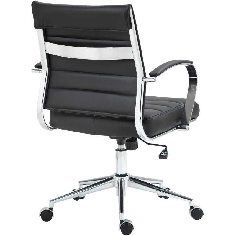 Fauteuil de bureau Oakland en cuir véritable noir