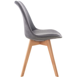 Lot de 4 chaises en tissu Linares gris