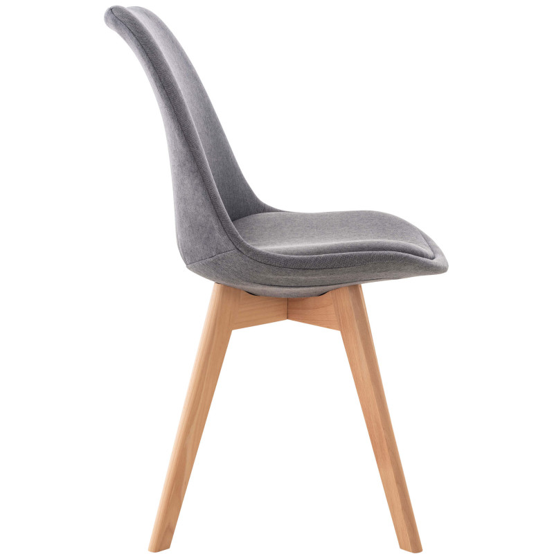 Lot de 4 chaises en tissu Linares gris