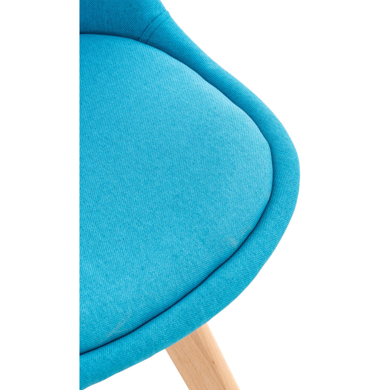 Lot de 4 chaises en tissu Linares turquoise