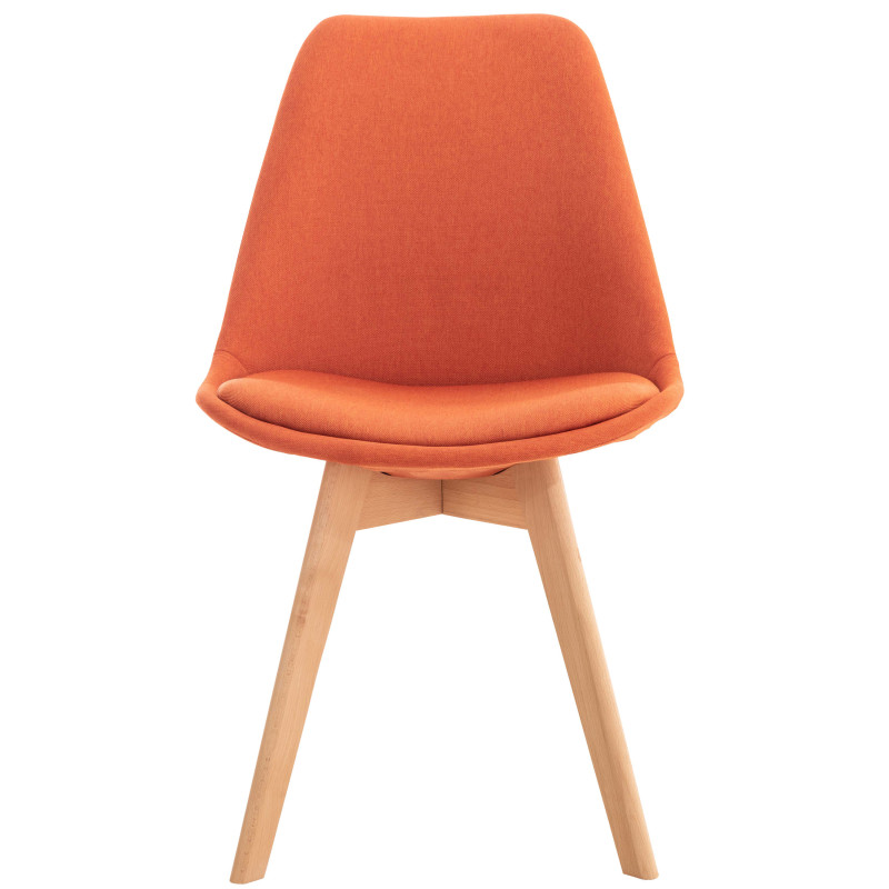 Lot de 4 chaises en tissu Linares orange