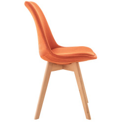 Lot de 4 chaises en tissu Linares orange