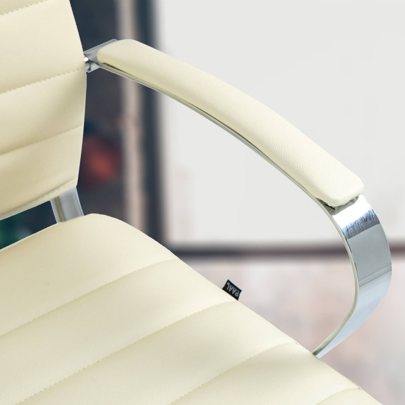 Fauteuil de bureau Oakland, cuir véritable, couleur crème