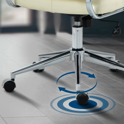 Silla de oficina Oakland Cuero auténtico,Crema