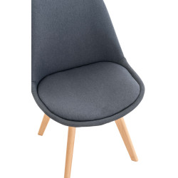 Lot de 4 chaises en tissu Linares gris foncé