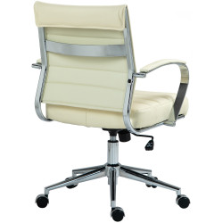 Silla de oficina Oakland Cuero auténtico,Crema
