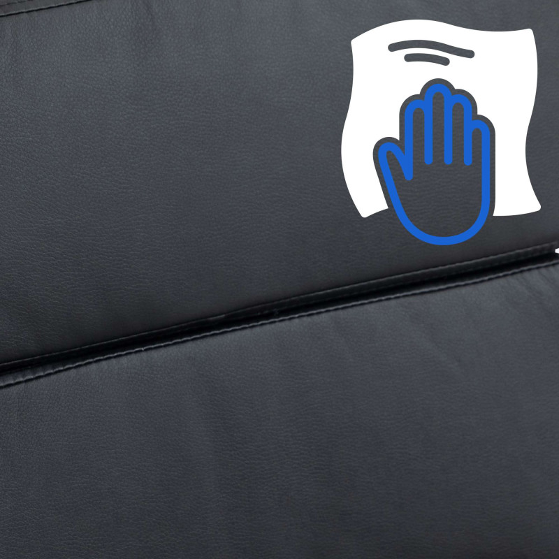 Fauteuil de bureau Cleveland, simili cuir noir