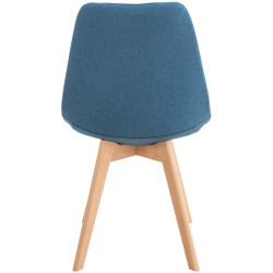 Lot de 4 chaises en tissu Linares bleu