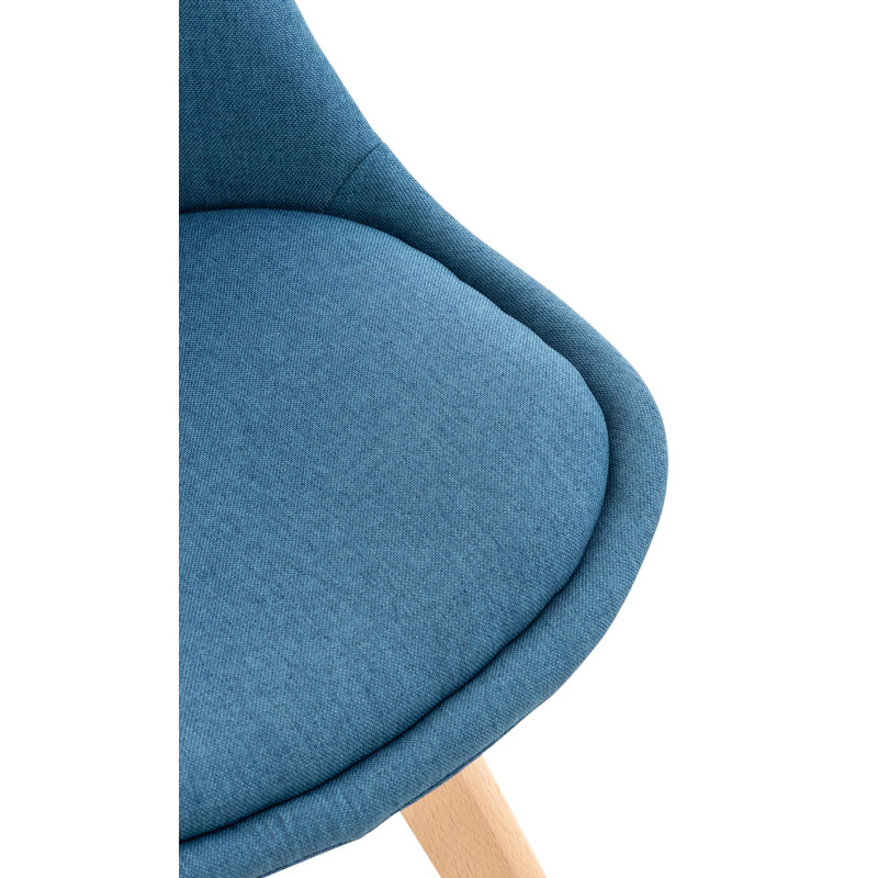 Lot de 4 chaises en tissu Linares bleu