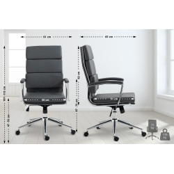 Chaise de bureau Cleveland, similicuir gris