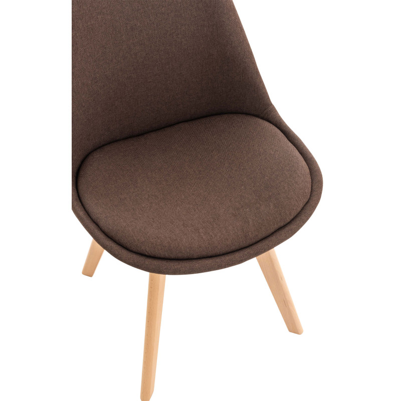 Lot de 4 chaises en tissu Linares brun