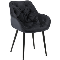 Chaise Tanna velours noir