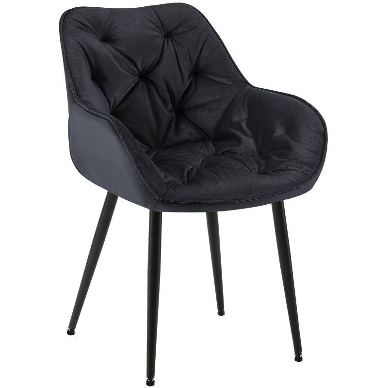 Chaise Tanna velours noir